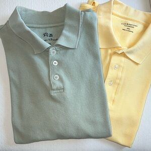 2 Polo Type Short Sleeve Shirts • 1-Yellow & 1-Green • Like New • EUC